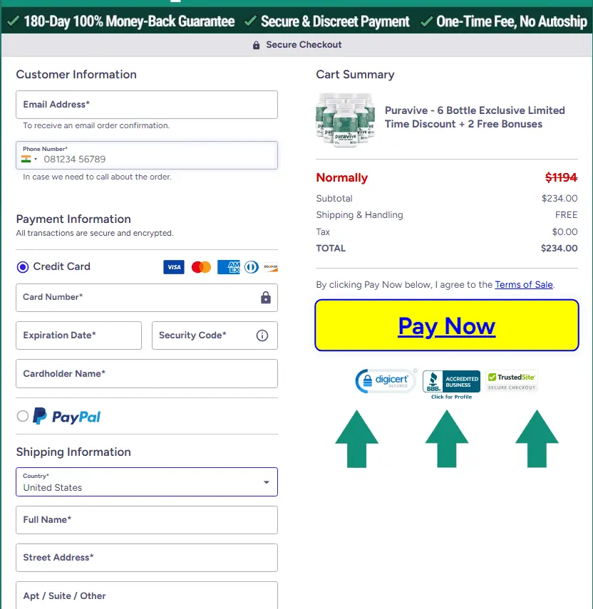 Puravive  Order Page